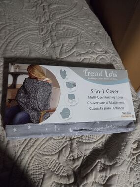 NWT Trend Lab 5-in-1 Multi-Use Nursing Cover - Gray Star Print